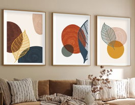 Wallity Cuadro decorativo enmarcado de 3 piezas 20 x 30 cm